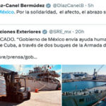 El presidente cubano agradece la asistencia humanitaria del gobierno mexicano.